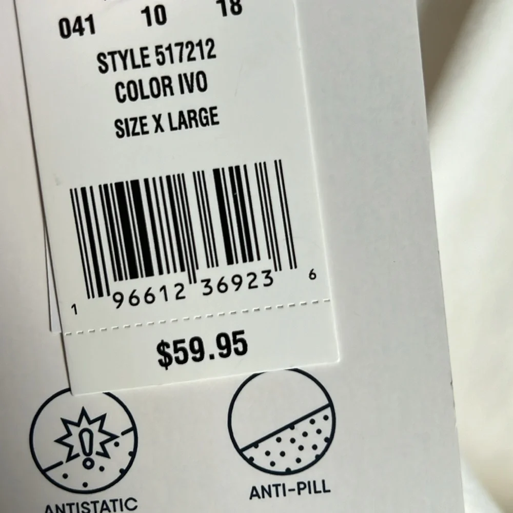NWT Lands’End Women’s XL Ivory Pullover - Picture 6 of 14